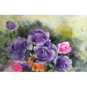 Sadia Arif, 14 x 21 Inch, Water Color on Paper,  Floral Painting, AC-SAD-006